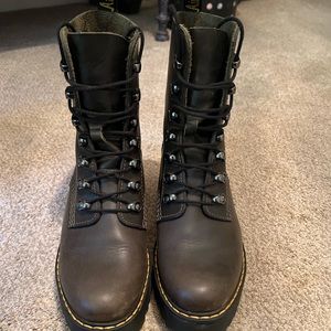 Doc marten brown/taupe Leona platform boots size 8